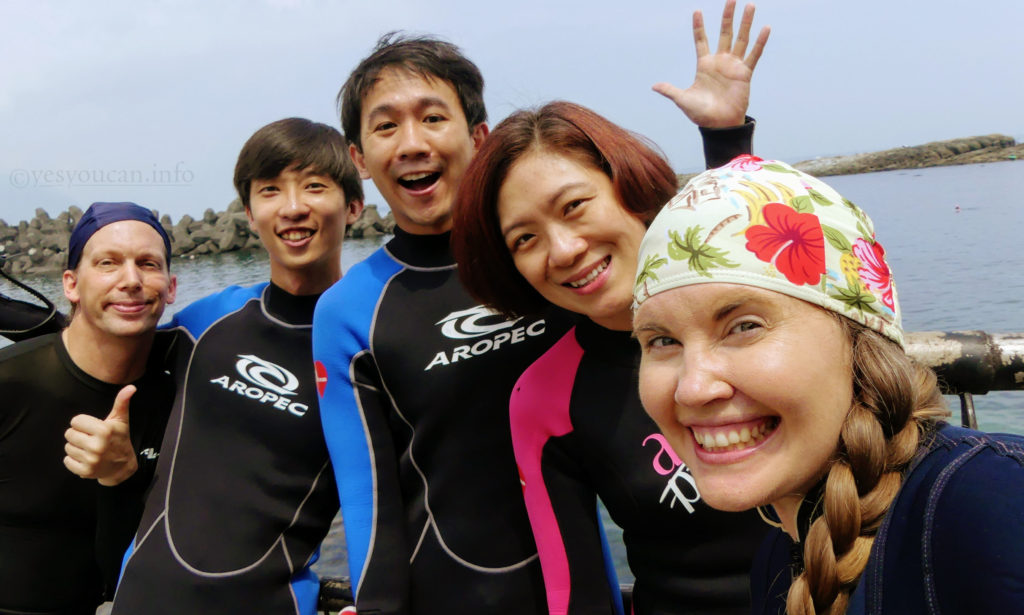 snorkeling in bitou on Taiwan's northeast coast with friends